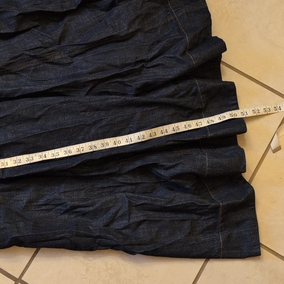 NWT Madewell Denim Yana Dress Midi Full Circle Skirt V Neck Dark Blue Size 6 - Picture 9 of 13